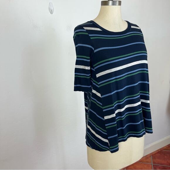 Demylee Blue Stripe Half Sleeve Top - Picture 2 of 8